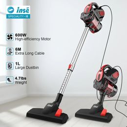 INSE I5 Corded vacuum cleaners 18Kpa Powerful Suction 600W Motor 4 in 1 stick Handheld vaccum cleaner for Home Pet Hair Carpet 240123