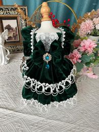 Dog Apparel Original High Definition Gold Velvet Pet Clothes Spring And Autumn Lolita Cat Custom Dress Princess