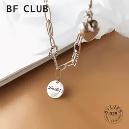 Pendants 925 Sterling Silver Jewellery Korean Fashion Simple Round Letters Vintage Chain Pendant Cat Necklaces XL003