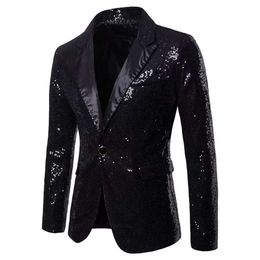 Men's casual suit, nightclub style, sequin suit, European and American performance dress, oversized jacket