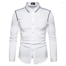 Men's Casual Shirts Spring And Autumn Long Sleeve Shirt South Korea Fashion Formal Dress Cute Top Male Personality