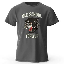 Men's T-Shirts Classic Old School Forever Printed Mens T-Shirt in Vintage Style for Summer Tops Tees Streetwear Fashion