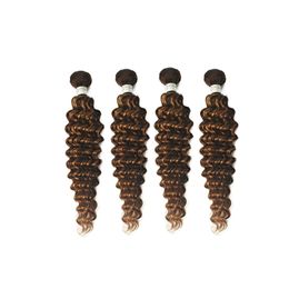 P4/27 Piano Color 4 Bundles Brazilian Peruvian Indian 100% Human Hair Double Wefts Deep Wave P4 27