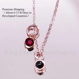 Necklaces Custom Circl Projection Necklace Birthday Stone Pendant Birthday Gift Fashion Jewellery for Friends and Family is Worth Collecting