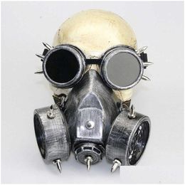 Party Masks Gothic Metal Plague Tor Mask Eye Glasses Skl Windproof Cosplay Fancy Retro Rock Halloween Steampunk Costume Props X0803 Dhkt1