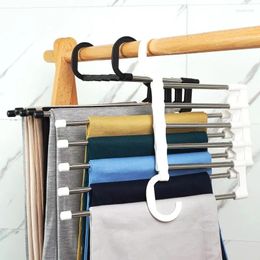 Hangers For Clothes Organiser Closet Hanger Stainless Steel Folding Pant Rack Tie Shelves Wardrobe Storage