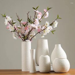 Vases White Vase Ceramic Decoration Dry Flower Arrangement Modern Minimalist Literary Living Room Creative Home