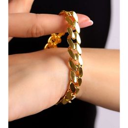 Wholesale New Design 18k Gold Bracelet Plated Stainless Steel Unisex Bracelet Jewellery Cuban Chains for Men