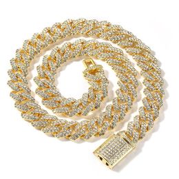 18mm Hip Hop Cuban Link Chain Necklace 18K Real Gold Plated Stainless Steel Fashion Metal Necklace for Men2868