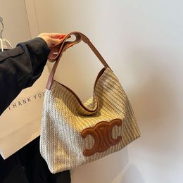 Summer Underarm Women's New Trendy Tote Versatile Large Capacity Grass Woven Shoulder Bag 2024 Design Fashion 78% Off Store wholesale