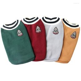 Dog Apparel Pet Clothes Autumn And Winter Knitted Vest V-neck College Wind Undershirt Teddy Fashion Items Wholesale