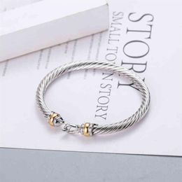 Bracelet Dy Hook Charm Women Fashion Jewellery Accessories Atmosphere Platinum Plated Men ed Wire Hemp Selling334g