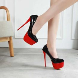 Dress Shoes Women Sweet Pointed Toe Strap Stiletto Heels Lady Cool Red Party Heel Shoes Thin Heels Super High Platform Shoes Zapatos Mujer