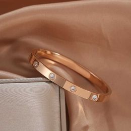 Original 1to1 C-arter Bracelet 18k rose Colourless gold buckle zircon bracelet Personalised internet celebrity high-end couple 1KTP1