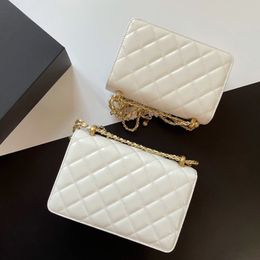 Luxury Golden Pearl Women Mini Crossbody Designer Bag 19 22CM White Two Sizes Retro Shoulder Bag Coin Purse Trend Evening Clutch Flap Card Holder Street Casual Bag