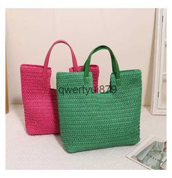 Shoulder Bags New Soulder Straw Woven Bag Simple Large Capacity Portable Beac Vacation Womens BagH24131