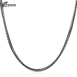 Black Box Chain 3mm Trendy Necklace For Men High Quality Mens Boys Jewellery Whole Aluminium Alloy 3 Size N204G1281w