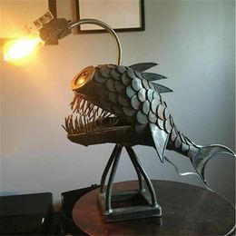 Table Lamps Creative Lamp Angler Fish With Flexible Holder Art Home Bar Cafe Decoration Ornaments236g