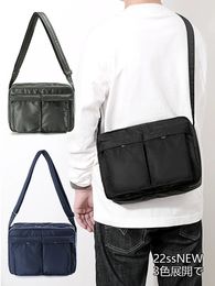 Japanese Style Fashion Fanny Pack Men Minimalist Flap Messenger Bag Oxford Square Bag Piping Box Casual Nylon Cloth Crossbody 240125