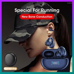 Ear-Clip Sport Wireless Headsets Bluetooth 5.3 Clip On Ear Headphones HiFi Music Noise Cancelling With Mic Game Earphones
