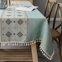 1 Pc Table Cloth Cotton Linen Decorative Lace Tablecloth Rectangular Dining Table Cover Obrus Tafelkleed Mantel Mesa Nappe 240123