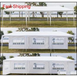 vinyl tarp 10x30ft 8 Sides 2 Doors Outdoor Canopy Party Wedding Tent White 3x9m Gazebo Pavilion With Spi qylEOl bdesports180p