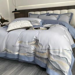 Bedding Sets Luxury Light Villa Set Of Four Cotton Embroidered Quilt Bed Sheet For Sleeping Naked