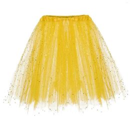 Skirts Women Sequins Tulle Tutu Skirt Sexy Half Body Carnival Outfit Mardi Gras Party Puffy Short Mini Slim Performance