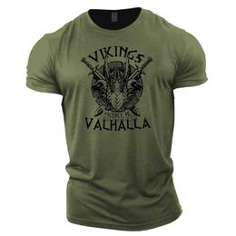 Men's T-Shirts Summer Viking Casual Fashion 3D Printed Tough Guy Mens T-shirt Outdoor Sports Short Sleeve Oversized Loose Wide Quick Dry Shirt