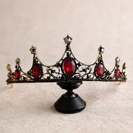 Hair Clips Baroque Retro Black Crystal Tiaras Crowns Princess Queen Pageant Prom Rhinestone Veil Tiara Headbands Wedding Accessory