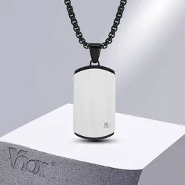 Pendant Necklaces Vnox Cool Military Dog Tags For Men Two Tones Geometric Pendanti With Aaa Cz Stone Punk Rock Real Man Collar Jewelry