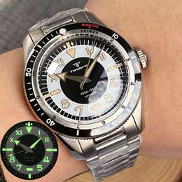 Other Watches Tandorio Automatic Watch for Men Diving 40mm 20ATM Double Bow Domed Sapphire Crystal NH35 PT5000 Roman Index 200M Water Resist J240131