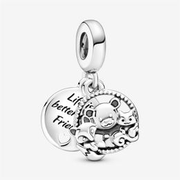 New Arrival 100% 925 Sterling Silver Bear Fox & Squirrel Dangle Charm Fit Original European Charm Bracelet Fashion Jewellery Access229f