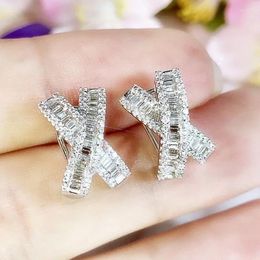 Stud Earrings Fashion Cross For Women Ear Piercing Simple Stylish Female Accessories Party Daily Wear 2024 Trend Jewellery