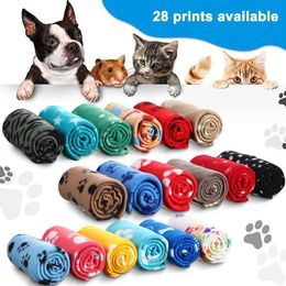Dog Apparel Puppy Blanket Soft Fleece Pet Blanket for Small Medium Large Dogs Cats Kitten Warm Paw Printed Dog Blanket Sleep Mat Bed Covers