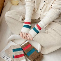 Women Socks Long Cover Fingerless Gloves Lolita Mink Velvet Glove Arm Warmers Plush Foot Woolen Boots Leg