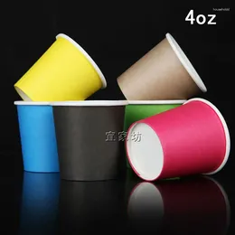 Disposable Cups Straws 4oz Thick Tasting Concentrated Colour Cup Coffee Paper For 100ml