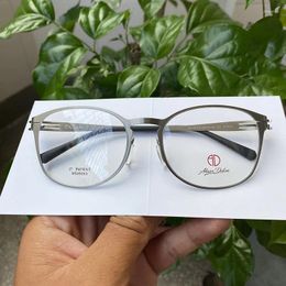 Sunglasses Frames Men IP Glasses Stainless Steel Screwless Designer Myopia/Progressive Large