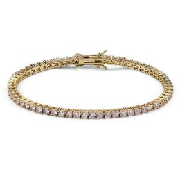 Fashion jewelry Tennis bracelet designer bracelets silver gold chain diamond zircon Stainless steel for men 3mm 4mm 5mm 6mm chains258j