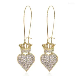 Dangle Earrings SINZRY Sale Costume Jewellery Cubic Zircon CZ Heart Crown Women Drop Fashion Korean