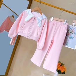 Clothing Sets Children For Girls Costume Spring Autumn 2024 Kids Coat Pant 2Pcs Suit Big Girl Outfits Size 3 5 8 10 12 Years Old