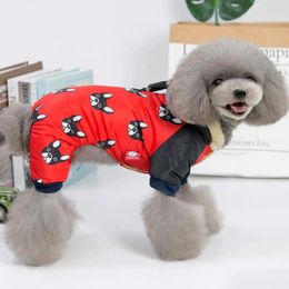 Dog Apparel 1PCS Cute Animal Head Printed Pet Clothing Winter Cotton Coat Small Teddy Warm Down Cartoon