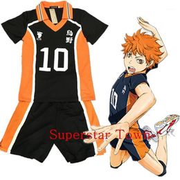 Whole-Haikyuu Karasuno High School Uniform Jersey Volleyball Cosplay Costume Number T-shirt And Pants1 Anime Costumes245F