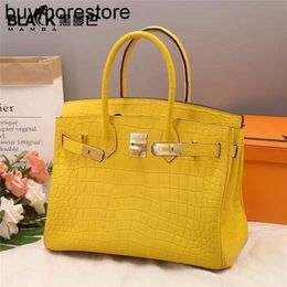Designer Handbag 7A Handswen Cowhide Leather Genuine Black high-grade belly lemon orange with lockL13IWU9B35A523P1