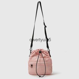 Shoulder Bags Purses Nylon Drawstring Bucket Bag Luxury Designer andbags For Women 2023 New Casual Ligt Travel Small Soulder CrossbodyH24131