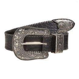 Belts Buckle Belt Women Leather Casual Floral Engraved Waist Strap For Lady Girls Birthday Gifts