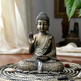 Buddha statues Thailand statue sculpture home decor office desk ornament vintage gift figurine Hindu siting 240123