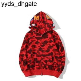 Bapesta Hoodies Mens Shark New Camouflage Hooded Sweater Couple Student Zipper Hoodie Coat 101 2I2V