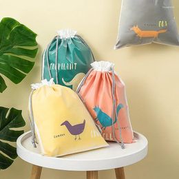 Storage Bags Cartoon Cute Household Clothes Shoes Towels Dustproof Bag Large Capacity Waterproof Drawstring Travel Organiser