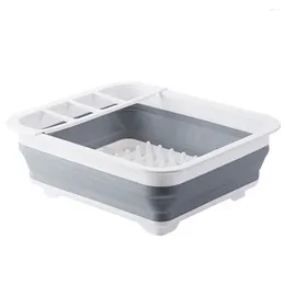 Kitchen Storage Multifunctional Draining Rack Bowl Tableware Plate Foldable Holder For Home Cooking